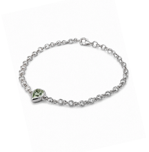 Carregar imagem no visualizador da galeria, Pulseira em prata 925 com banho de ródio gota cravação inglesa e moissanites
