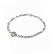 Pulseira em prata 925 com banho de ródio gota cravação inglesa e moissanites