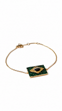 Carregar imagem no visualizador da galeria, Pulseira em prata 925 com banho de ouro 18k bandeira do Brasil com Zirconias coloridas
