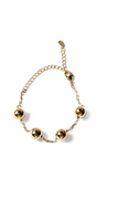 Pulseira banhada a ouro 18k, 4 bolas