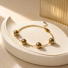 Carregar imagem no visualizador da galeria, Pulseira banhada a ouro 18k, 4 bolas
