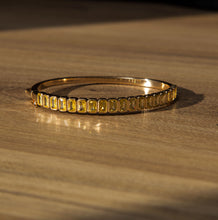 Carregar imagem no visualizador da galeria, Pulseira em prata 925 banhada a ouro 18k Zirconias retangulares tom fancy yellow
