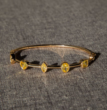 Carregar imagem no visualizador da galeria, Pulseira em prata 925 com banho de ouro 18K e Zirconias tom yellow fancy
