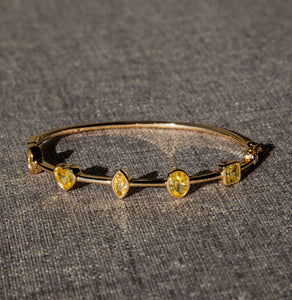 Pulseira em prata 925 com banho de ouro 18K e Zirconias tom yellow fancy