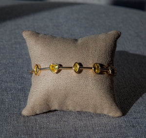 Pulseira em prata 925 com banho de ouro 18K e Zirconias tom yellow fancy
