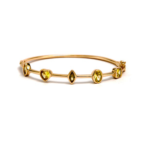 Pulseira em prata 925 com banho de ouro 18K e Zirconias tom yellow fancy