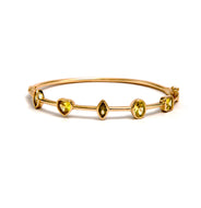 Pulseira em prata 925 com banho de ouro 18K e Zirconias tom yellow fancy