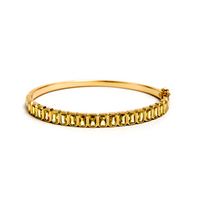 Pulseira em prata 925 banhada a ouro 18k Zirconias retangulares tom fancy yellow