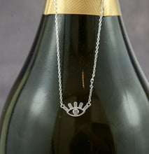 Carregar imagem no visualizador da galeria, Colar em prata 925 banhado a ródio olho grego em Zirconias
