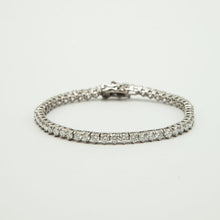 Carregar imagem no visualizador da galeria, Pulseira riviera em prata 925 banhada a ouro branco Moissanite 3 garras
