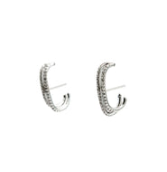 Ear hook em prata 925 banho de ródio e Zirconias