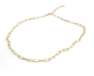 Colar banhado a ouro 18K elos retangulares finos