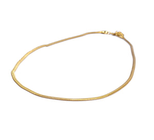 Colar curto banhado a ouro 18K, malha rabo rato fina