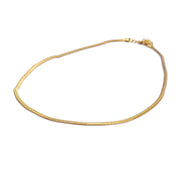 Colar curto banhado a ouro 18K, malha rabo rato fina