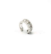 Piercing prata com banho de ródio 2 fileiras de Moissanite 4mm