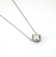 Carregar imagem no visualizador da galeria, Colar em prata com banho de ródio , solitário 6 garras , Moissanite 10mm, 3cts
