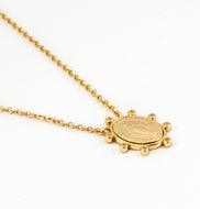 Colar em prata 925 com banho de ouro 18k nossa senhora das graças oval
