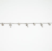 Carregar imagem no visualizador da galeria, Pulseira em prata 925 com banho de ródio, cruz em Zirconias e bolinha lisa
