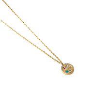 Colar em prata 925 com banho de ouro 18K , pingente amuleto