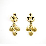 Brinco banhado a ouro 18k longo chapa ovais