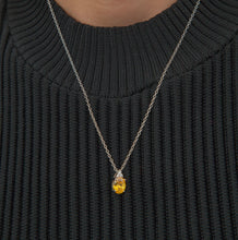 Carregar imagem no visualizador da galeria, Colar em prata com banho de rodio, zirconia yellow Fancy
