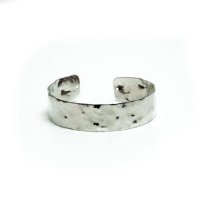 Bracelete banho de rodio martelado