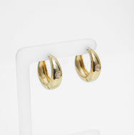Argola lisa banhada a ouro 18k com 1 zirconia