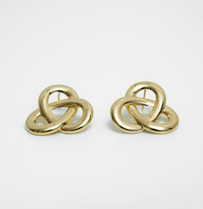 Brinco banhado a ouro 18k entrelaçado