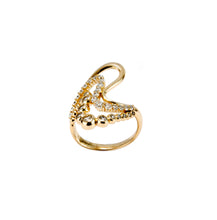 Carregar imagem no visualizador da galeria, Anel em prata 925 banhado a ouro 18k com zirconias
