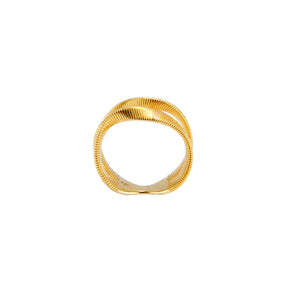 Anel em prata 925 banhado a ouro 18K aramado
