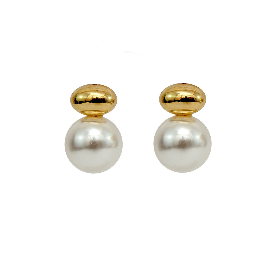 Brinco banhado a ouro 18k com pérola