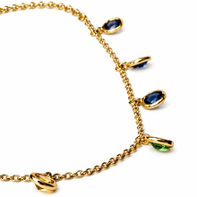 Carregar imagem no visualizador da galeria, Colar em prata 925 com banho de ouro 18k com Zirconias coloridas
