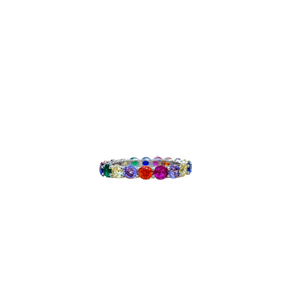 Aliança de Prata Rainbow Redonda